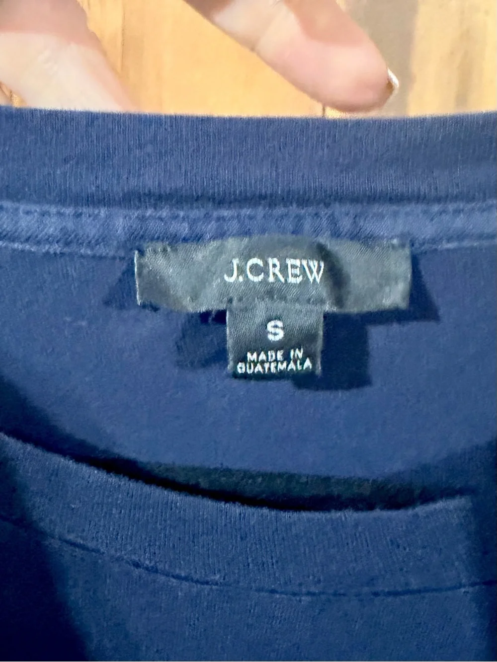 J.Crew – Tiered Dress in Broken-In Jersey – Navy Babydoll Mini Dress – Sz. S